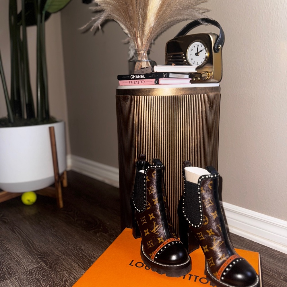 Louis Vuitton Black and Brown Ankle Boots